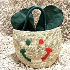【極美品】　アジョリー　イタリア　かごバッグ　スマイル　にこちゃん　国旗モチーフのサムネイル