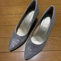 La luna ポインテッドトゥパンプス　23.5cm シルバー