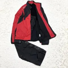 ミズノ トレーニングウェア ウインドブレーカー セットアップ レッド ブラック.