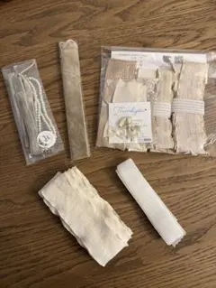 リボンセット アイボリー ベージュ セット　パール 髪飾り