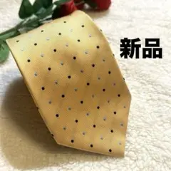 【新品】Franco Collezioni イエロー ドット柄 ネクタイ