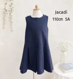 【ジャカディ】子供 上品 フレアワンピース 紺 110㎝ 5A 冠婚葬祭