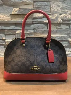 【美品】COACH コーチ シグネチャー ミニ サッチェル 2wayハンドバック