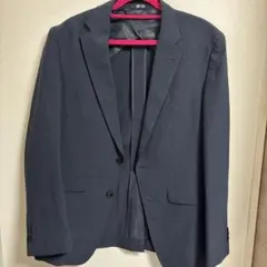 SUIT SELECT ネイビー チェック柄 スーツセットアップAB6