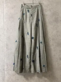 アメリ　AMERI 　チェックフラワープリーツパンツ