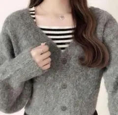 GRL ウール混ショート丈ニットカーディガン[kz362]