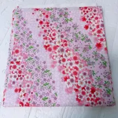 和柄生地 ピンク110×100cm はぎれ
