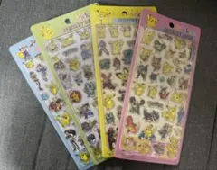ポケモン ジュエリードロップシール　3D 立体　ステッカー 4枚セット