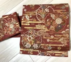 専用帯6747 ●高級 正絹 六通 袋帯 松竹梅 六通柄袋帯 松竹梅 枝梅 金銀糸 正絹 振袖 987 - メルカリ