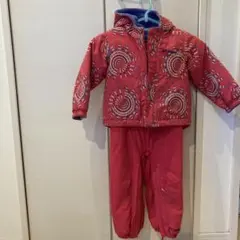 Columbia 赤色 ジャケットとオーバーオールセット 2T