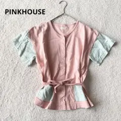 ピンクハウス カットソー 配色 ウエストマーク ナチュラル 綿 洗える