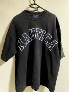 NAUTICA ノーティカ　ロゴ刺繍 クルーネック Tシャツ ブラックのサムネイル