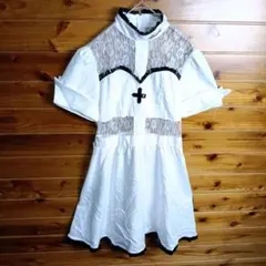コスチューム　コスプレ衣装　ゴスロリ　ロリータ　ガーリー　十字架　切替レース　S