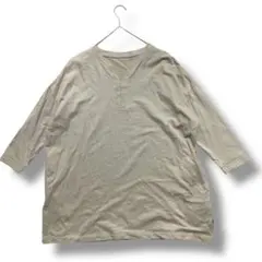 七分袖　カットソー　Mサイズ 100%コットン　レディース　ライトグレー　灰色