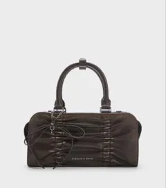 CHARLES & KEITH ダークブラウン ショルダーバッグ