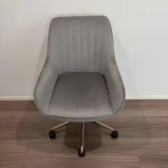 Francfranc フランフラン ベロア調 デスクチェア グレー ゴールド脚