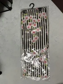 浴衣単品 黒と白のストライプ