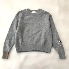 ユニクロ　アニヤコラボ　目デザイン グレー 長袖　ニット　セーター　Sサイズ