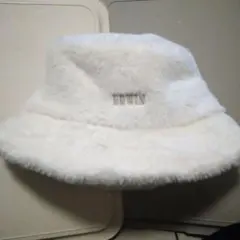 帽子　ホワイト　ファーハット　バケットハット　EDWIN