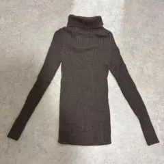 無印良品 リブタートルニット スリムフィット 無地（M）ウール100%