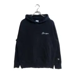 Champion パーカー L ブラック ロゴ刺繍 カジュアル おしゃれ 春秋