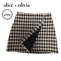週末SALE❣️新品✨️alice+olivia ミニラップスカート　千鳥格子のサムネイル
