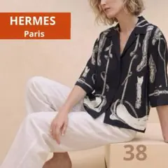 HERMES シルク切替 半袖ポロシャツ ネイビー サイズ42 - メルカリ