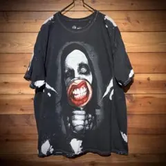 マリリン・マンソン tシャツ 拡大鏡 バンドt アートt XL タイダイ 白黒 