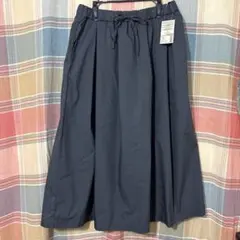 MUJI イージーギャザー スカート L ダークグレー　新品