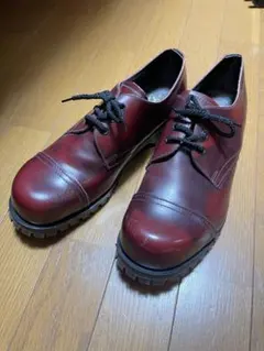 ✅英国製 UNDERGROUND スチールトゥ 3ホール レザー 短靴 チェリー