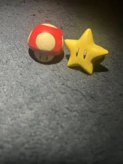 スーパーマリオ キノコ　スター 指輪 リング 2点セット カプセルトイ ガチャ