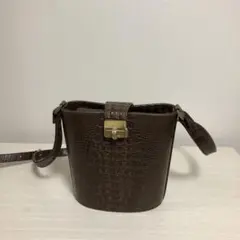【最終価格】ブラウン クロコダイル風ショルダーバッグ　ヴィンテージ