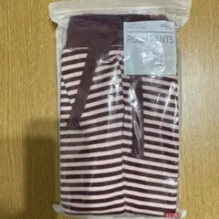 ボルドー ストライプ ルームパンツ L