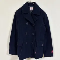 【LOVE RABBY BRITT】(M)ウール混Pコート/ブランド刺繍入り