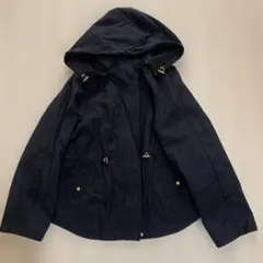 【良品】レディース　ネイビー　ナイロン　フード付きマウンテンパーカー　春夏