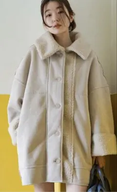 ハイネックリバボアムートンジャケット／Kastane