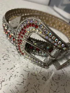 スパンコール装飾 シルバーベルト