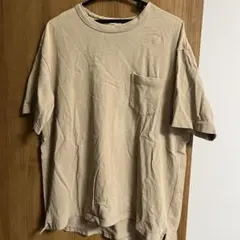 ポケット付き クルーネックTシャツ ベージュ XL