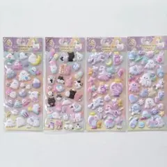 シール 4枚セット キャラクターシール 立体シール ぷっくりシール 平成