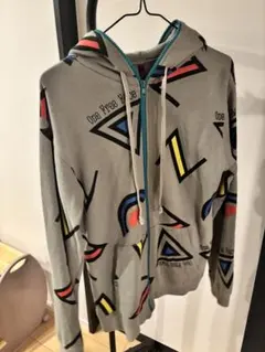 幾何学模様 グレー パーカー