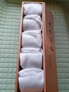 前畑陶器　庫山窯　茶味清風　花銀彩　蓋付煎茶揃　蓋付き湯呑み茶碗５客セット木箱入