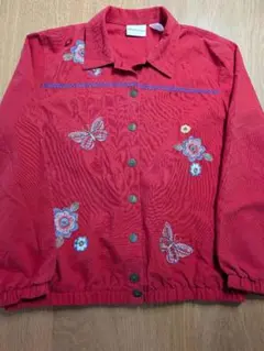 最終値下げ　ビンテージ 90s 刺繍 ビーズ 花柄 ヒッピー デニム シャツ