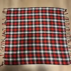赤　黒　チェック柄　ストール