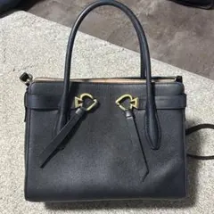 kate spade ブラック ハンドバッグ　ショルダー付