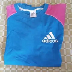 adidas 半袖Tシャツ ブルー ピンク