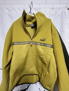 PUMA フリースジャケット M イエロー・グリーン