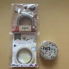 mtマスキングテープ ひげ柄 ヴィンテージラベル柄 さくらんぼ柄 ☆おまけ付き☆