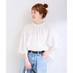 B.C STOCKフレンチリネン2wayブラウス ホワイトのサムネイル