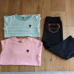 DOUBLE.B Tシャツ2枚　フレアパンツ1枚