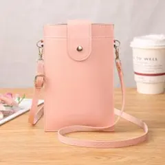 スマホポシェット ショルダーバッグ スマホポーチ スマホショルダー ピンク